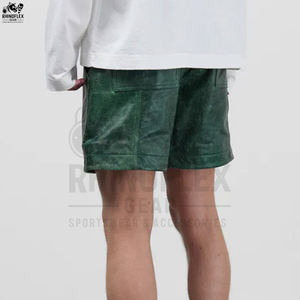 Customized Wholesale <b>Men's</b> <b>Leather</b> <b>Shorts</b> Solid Casual Mid Waterproof Breathable Comfortable High Quality Oem Service - Product Image 6