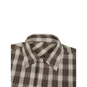 Camisa de Manga Corta a Cuadros para Hombre, Corte Holgado Informal, 100% Algodón y Lino Tejido, Talla 6XL - Product Image 4