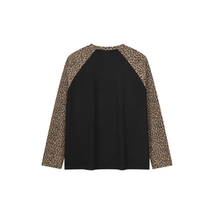Oversize <b>Leopard</b> Panel Waffle T-<b>Shirt</b> for <b>Men</b>-260 GSM Silk Screen <b>Print</b> - Product Image 2
