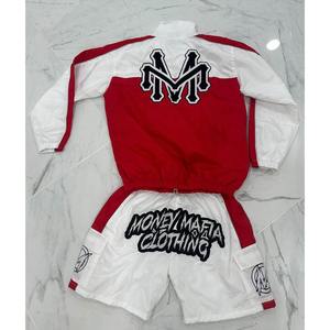 2025 personnalisé hiver écologique respirant Nylon Polyester deux pièces veste short costume ensemble sport coupe-vent survêtement pour hommes - Product Image 6