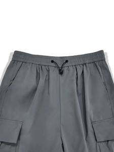 Haute qualité 100% coton hommes décontracté Cargo pantalon ample surdimensionné plat avant avec Hip Hop Style multi-poches pour Streetwear - Product Image 3