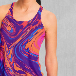 Camiseta sin mangas para mujer con impresión por sublimación de poliéster 100% personalizada, camisetas sin mangas transpirables de secado rápido con impresión completa - Product Image 5