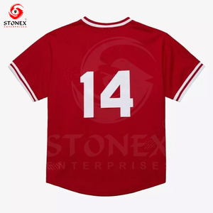 Nuevas llegadas brillante estampado floral bordado personalizado estilo de béisbol al por mayor barato deportes béisbol Jersey - Product Image 6