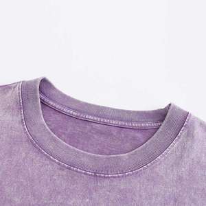เสื้อยืดผ้าซักกรดสำหรับผู้ชายเสื้อยืดโอเวอร์ไซส์สำหรับผู้ชายผ้าคอตตอน100% พิมพ์โลโก้ตามสั่ง - Product Image 5
