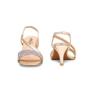 Golden Fancy Sandal FN5893 Open Toe Ankle Strap <b>Heels</b> Platform PU Insole Satin Upper Summer <b>Jelly</b> Shoes Open for Outdoor Use - Product Image 2