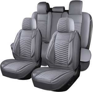 Housse de siège de voiture bleue en similicuir perforé avec coussin d'appui-tête et housse de volant pour l'intérieur du véhicule - Product Image 4