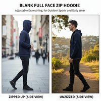 Sudadera con Capucha Completa para Hombre Stock Bosue, de Forro Polar Sólido, con Cordón Ajustable, 100% Poliéster, 220g, Tejida, para Deportes al Aire Libre en Otoño