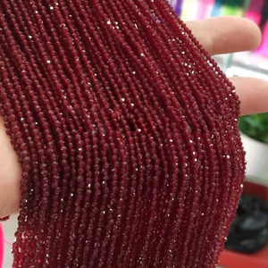 Light Siam Color Hydro Quartz Rondelle Micro Faceted Beads 2mm, 3mm,4mm Brillant Rond Hydro Bead Perles en vrac pour la fabrication de bijoux - Product Image 1