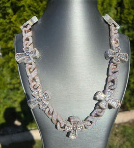 18 mm Heavy Baguette <b>Moissanite</b> Diamonds Cuban Link Men's Iced Out Rapper <b>Chain</b> for Sale From India - Product Image 1