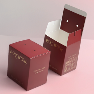 Caja de extremo de pliegue roja con caja de papel de cinta para gelatina Logotipo de estampado de lámina de tamaño pequeño Muestra gratuita Proporciona logotipo personalizado - Product Image 1