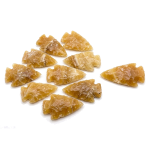 Puntas de flecha de cristal de aventurina amarilla natural, puntas de flecha de jaspe elegante curativas, gemas al por mayor - Product Image 2