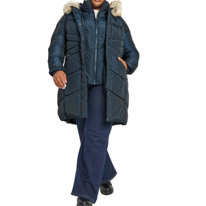 Plus Size Long Winter Coat Women Warm Puffer Jacket Insulated Hooded Parka Zipper Quick Dry Windproof Heavy Outerwear <b>Detachable</b> - Product Image 6