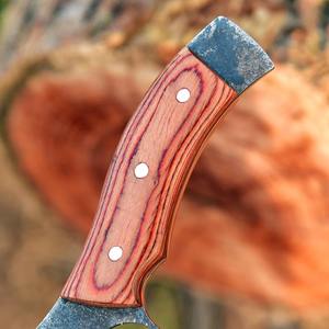 Traqueur de chasse en acier au carbone fait à la main couteaux à lame fixe poignée parfaite manche en bois gaine en cuir gratuite camping, couteau d'extérieur - Product Image 4