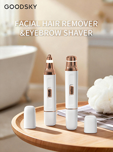 GOODSKY Rasoir Électrique Rechargeable 2-en-1 et Tondeuse à Sourcils pour <span class=keywords><strong>Femme</strong></span> – Portable, Sans Fil, pour le Corps et les Lèvres - Product Image 3