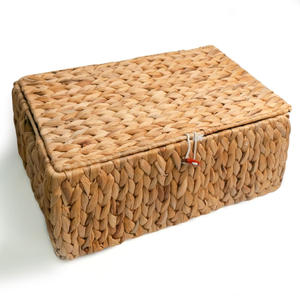Excellent quality braided box water hyacinth <b>storage</b> <b>boxes</b> decorative <b>kitchen</b> pantry containers - Product Image 5