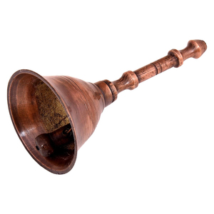 Handcrafted Brass <b>Hand</b> Bell For Religious Worship Use Showcasing Skilled Indian Artistry And Sacred Cultural Value - Product Image 5