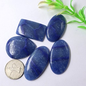 Paire de cabochons en quartz bleu naturel de super qualité, disponible en forme et taille mélangées, pour la fabrication de bijoux - Product Image 3