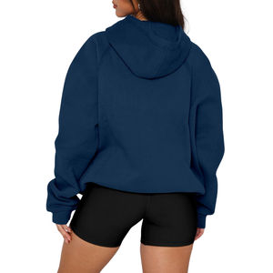 Sudaderas con Capucha Azules Personalizadas para Mujer, MOQ Bajo, 100% Algodón, Manga Larga, Talla Grande, Ropa de Invierno Cálida, Servicio OEM - Product Image 6