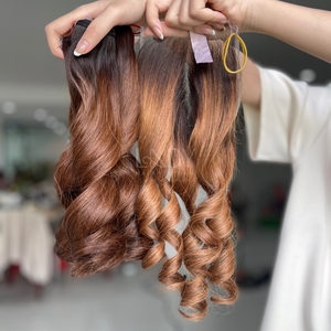 Paquetes de color hinchable Ombre de cabello crudo de alta calidad con frontal y paquetes para hacer pelucas - Product Image 3