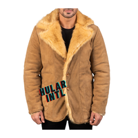Blouson aviateur en cuir véritable de mouton pour homme, style vintage, coupe-vent, chauffant, hiver, marron