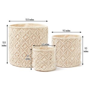 Ensemble de 3 paniers de rangement en rotin jaune clair avec un design charmant, parfaits pour une organisation de cuisine élégante et une décoration de table - Product Image 3