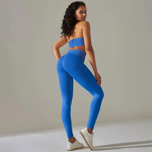 Ensemble soutien-gorge et legging de sport de yoga sexy pour femmes, deux pièces, vêtements de fitness, course à pied, scrunch à fort impact, bout à bout - Product Image 3