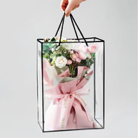 Sac à provisions imperméable réutilisable qui respecte l'environnement de PVC poignée transparente claire faite sur commande pour l'emballage de cadeau de supermarché fait en plastique de pp