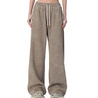 Moda geniş bacak kadife kargo pantolon kontrast İpli bel cepler pamuk ter pantolon erkek casual baggy alevlendi pantolon