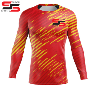 Sublimación personalizada de alta calidad Impreso Rash Guard Longitud larga Patrón liso Compresión Estilo deportivo Entrenamiento de lucha al por mayor - Product Image 5