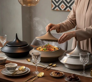 Nuevo Juego de 3 Ollas Redondas Modernas de Acero Inoxidable con Diseño Ecológico para Uso en el Hogar, Hoteles y Fiestas - Product Image 3