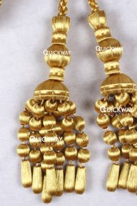 Cordón Metálico Dorado Oscuro para Vestimentas con Flecos de Hilo de Alambre y Borlas de Bellota, Decoración para Iglesia y Liturgia - Product Image 2