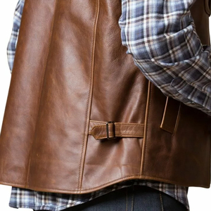 Chaqueta de Cuero Casual de Invierno para Hombre, Chaleco con Logotipo Bordado Personalizado, Transpirable, Nueva Moda, Ropa Exterior - Product Image 4