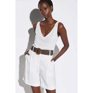 T-shirt décontracté pour femme 100 % coton à manches longues et col rond, coupe classique - Product Image 2