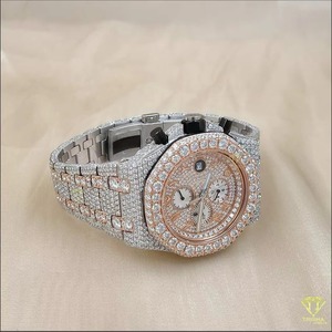 นาฬิกาประดับเพชรสุดหรูคุณภาพระดับพรีเมียมพร้อมด้วยดีไซน์พลอยเทียมทั้งหมดมีสไตล์สำหรับผู้ชายในราคาไม่แพง - Product Image 2