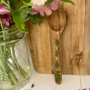 ชุดช้อนไม้อาคาเซียอัดแน่นจริงชุดครัวขนาดเล็กใบไม้แห้งสีเขียวสำหรับเป็นของขวัญทางธุรกิจ - Product Image 1