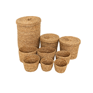 Juego de 9 Cestas de Mimbre Tejidas al por Mayor para Almacenamiento, Maceta Redonda de Mimbre, Hecha en Vietnam, Buen Precio - Product Image 1