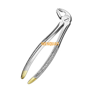 Fórceps de Extracción Dental de Acero Inoxidable, Mini Herramienta de Extracción de Raíz Superior Dorada para Odontología de Adultos y Niños, Instrumentos Manuales - Product Image 3
