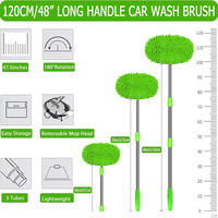 Kit de balai de lavage de voiture en microfibre TRANRICH avec manche télescopique long, balai de nettoyage de voiture en chenille