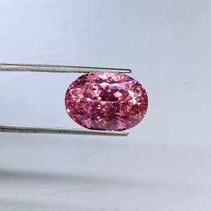 ธรรมชาติสีชมพูZirconiaอัญมณีรูปทรงสดใสแหวนและจี้หินพิกเซลตัดเครื่องประดับทําของขวัญแต่งงานแหวนหมั้นหิน - Product Image 2