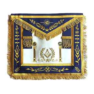 Delantal Regalia hecho a mano con cinturón ajustable de borde elegante y textura suave diseñado para eventos de uniformes rituales - Product Image 1