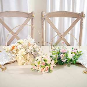 Support de fleurs circulaire en métal, décoration de mariage, arche d'événement, centre de table, cerceau floral, présentoir, accessoire de cérémonie, accessoire de spectacle - Product Image 6