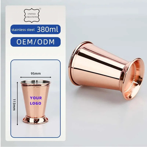 Copa de Julep de Acero Inoxidable Grande para Beber Martillado con Base Diámetro 10 cm Altura 14 cm Ideal para Fiestas Bodas Aniversarios - Product Image 3