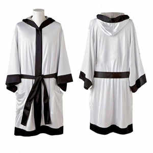 Bata de Boxeo Blanca de Tendencia, para Boxeadores Profesionales, con Logotipo y Color Personalizados, por Standard International - Product Image 2