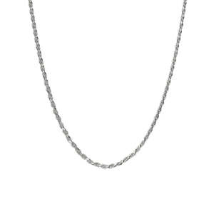 NOVAMART Fine White Gold 92.5 Sterling Silver <b>Rope</b> <b>Chain</b> Necklace 20-28 Inches Men's Boys' Religious Wedding Engagement Jewelry - Product Image 1