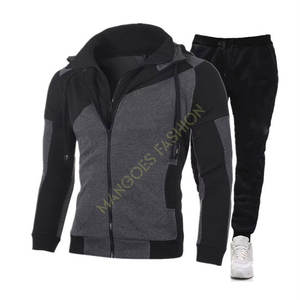 Conjunto Deportivo Unisex de 2 Piezas con Capucha y Franjas Laterales, Personalizable con Logotipo, Traje Deportivo Sólido para Entrenamiento de Invierno, 100% Patchwork - Product Image 2