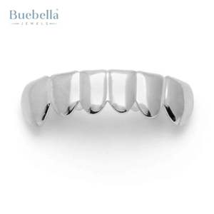 Vente en gros Argent 925 et plaqué or blanc 18 carats Fine Grillz Costume Corps Hip Hop Bijoux Dents Dents Grillz - Product Image 1