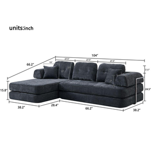 Canapé convertible en forme de L en tissu moderne Alibabaa 2026 pour salon, chambre à coucher, appartement, livraison directe, commerce électronique - Product Image 2