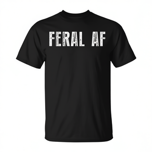Feral Af T-Shirt noir à col rond et manches courtes, vêtements unisexes - Product Image 2