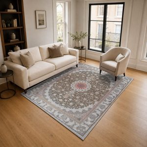 Tapis chenille antidérapant RUGS DEPOT LXDP-0919, multicolore, neutre, traditionnel, oriental, imprimé numériquement, lavable en machine, vente en gros - Product Image 2