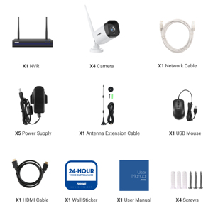 Système de caméra de sécurité sans fil <span class=keywords><strong>ANNKE</strong></span> 8CH 3MP, enregistrement 24/7, vision nocturne, 4 caméras WiFi CCTV P2P, compatible avec Alexa - Product Image 3